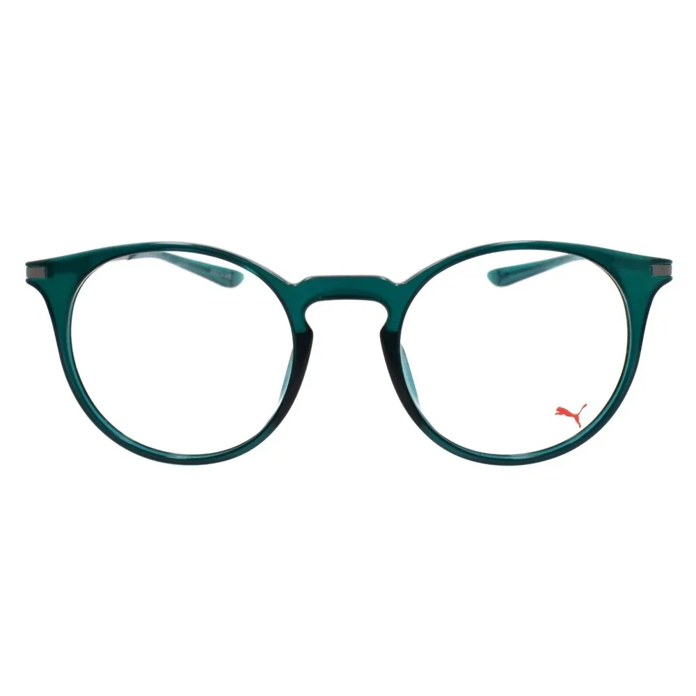 PUMA PU0116O 003 Eyeglasses Frames Round 49-20-145 Green / Silver